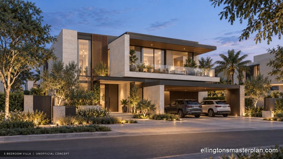 Concept of a five bedroom villa